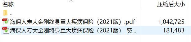 海保人寿大金刚终身重大疾病保险2021版条款费率.rar