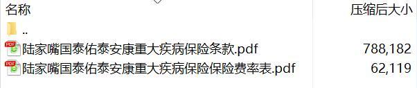陆家嘴国泰佑泰安康重大疾病保险条款费率.rar