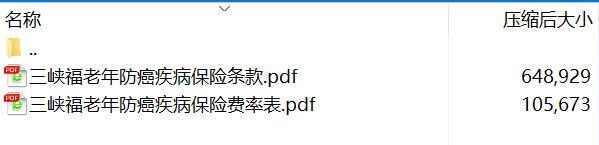 三峡福老年防癌疾病保险条款费率.rar
