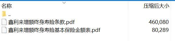 利安鑫利来增额终身寿险条款费率.rar