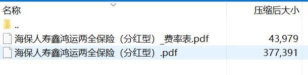 海保人寿鑫鸿运两全保险分红型条款费率.rar