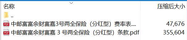 中邮富富余财富嘉3号两全保险分红型条款费率.rar