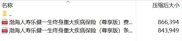 渤海人寿乐健一生终身重大疾病保险尊享版条款费率.rar